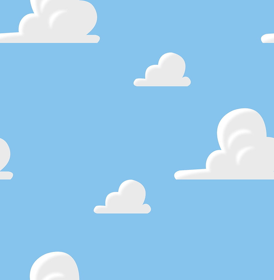 Cute Cartoon Clouds on Light Blue Sky Background Pattern HD phone wallpaper