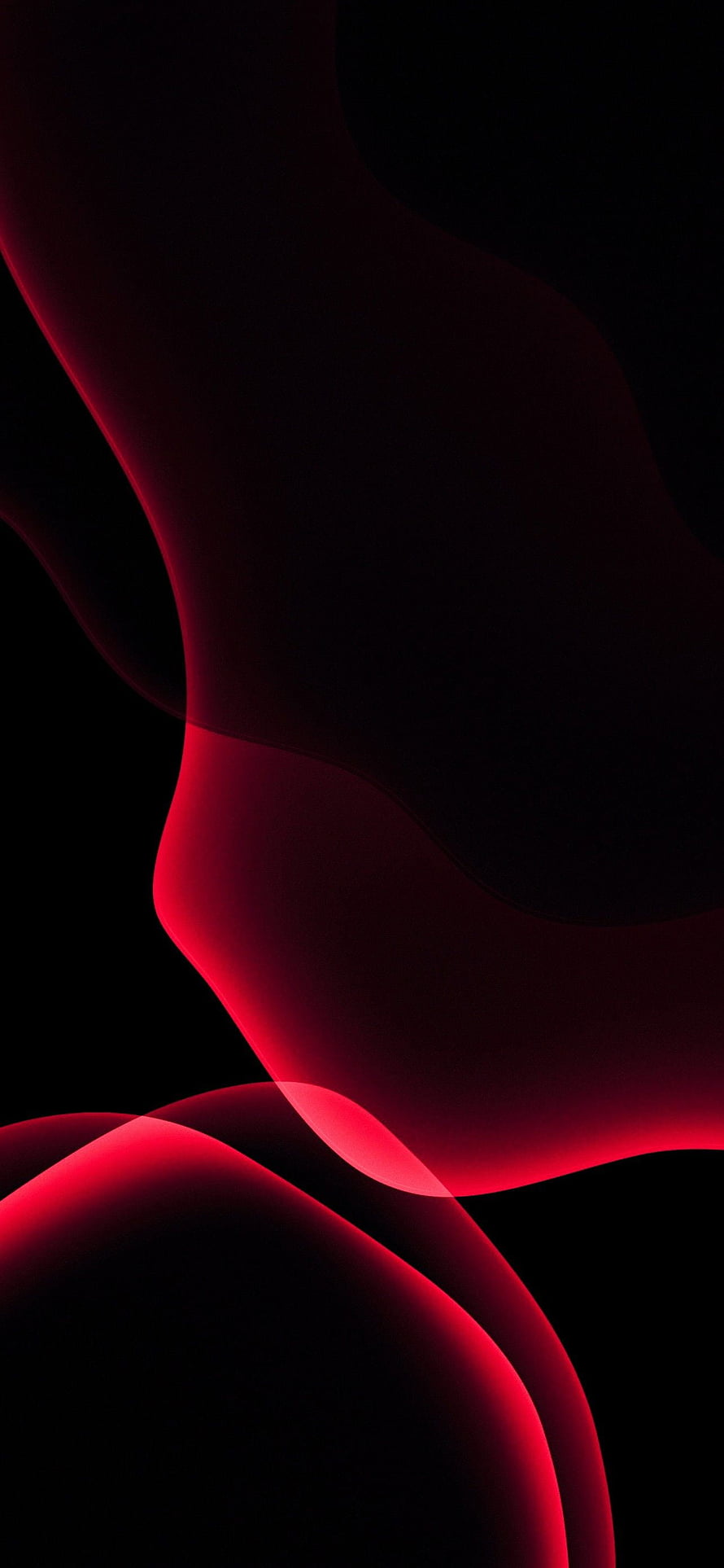 Glowing Red Abstract Waves on Black AMOLED Background HD phone wallpaper