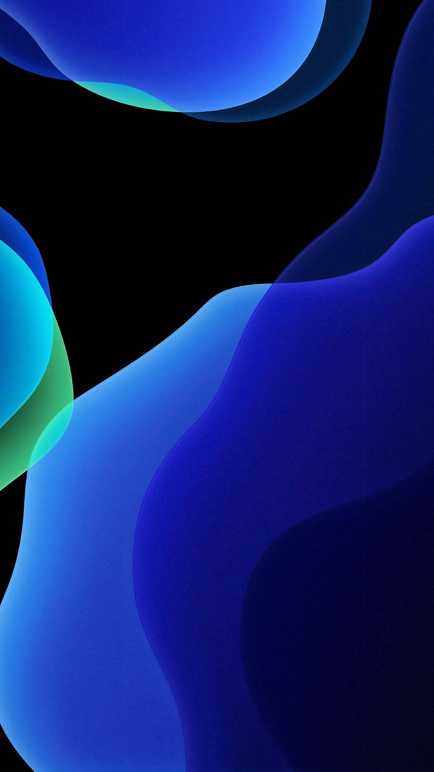 Dark Blue Abstract Fluid Shapes on Black Background HD phone wallpaper