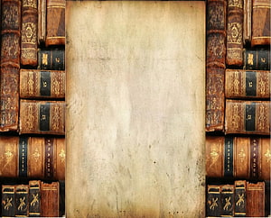 Vintage Antique Leather Books Framing Aged Parchment Paper Texture HD wallpaper