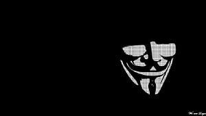 Anonymous Guy Fawkes Mask Pixel Art on Black Background HD wallpaper