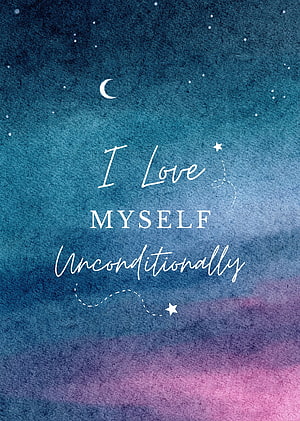 I Love Myself Unconditionally Watercolor Night Sky Motivational Quote HD phone wallpaper