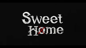 Sweet Home Netflix K-Drama Title Card with Distressed White Typography and Red Crossed O on Black Background HD wallpaper