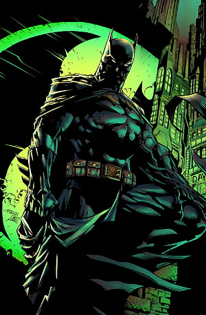 Batman Comic Artwork by Sabrina Votano in Dark Green and Black Cityscape, ArtStation - Batman, Sabrina Votano. Batman comic , Batman comic art, Batman artwork, DC Comic Book HD phone wallpaper
