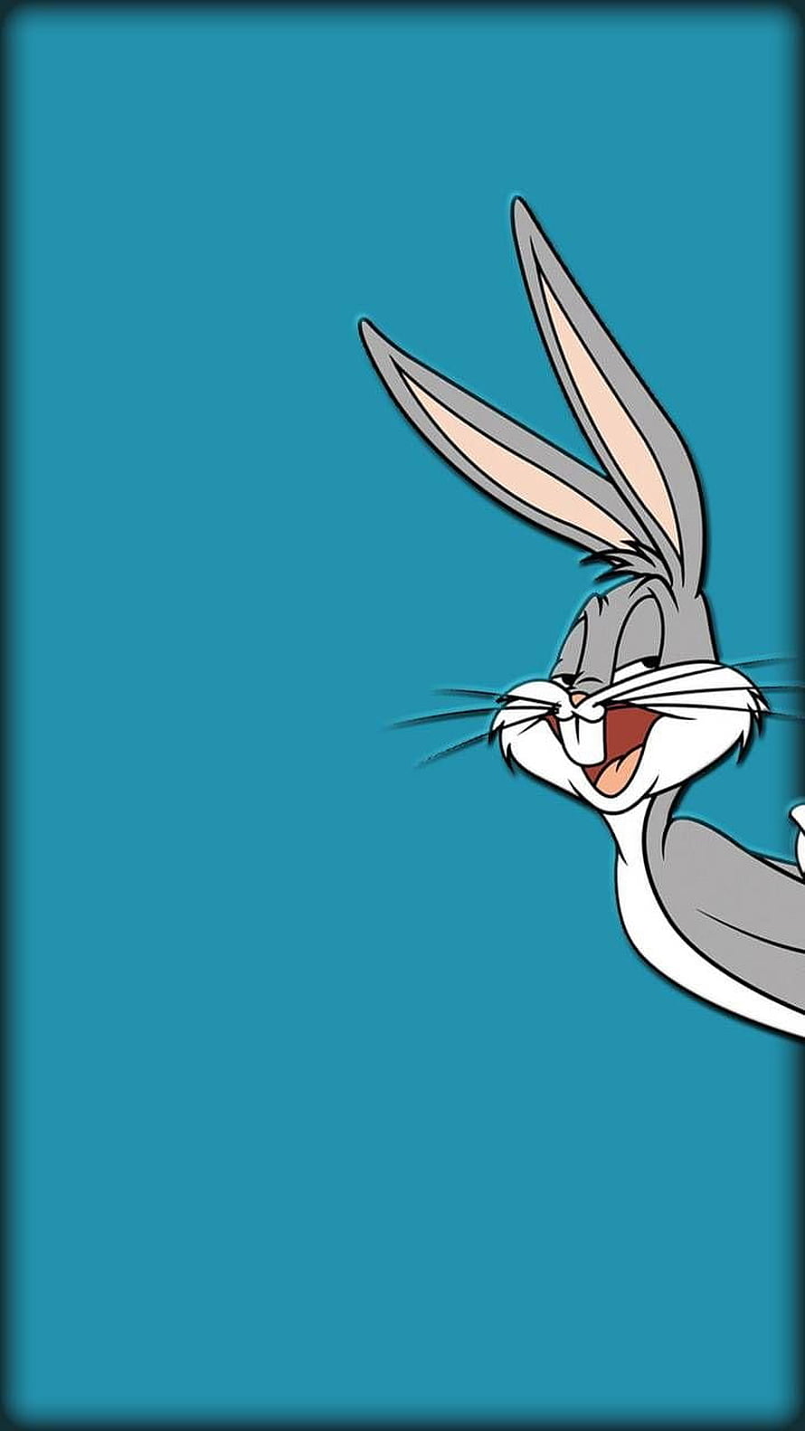 Bugs Bunny Smiling Cartoon Character on Teal Background HD phone wallpaper