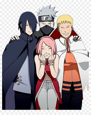Naruto Team 7 Group Portrait Featuring Kakashi, Sasuke, Sakura, and Naruto in Anime Style HD phone wallpaper