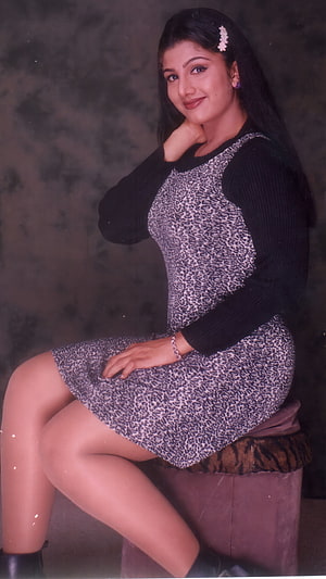 Rambha Tamil Actress in Leopard Print Dress and Black Top HD phone wallpaper