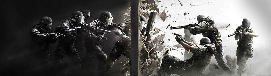 Tactical SWAT Team Breaching Wall with Firearms in High-Intensity Combat Scene HD wallpaper
