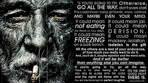 Charles Bukowski Quote on Perseverance with Gritty Portrait HD wallpaper