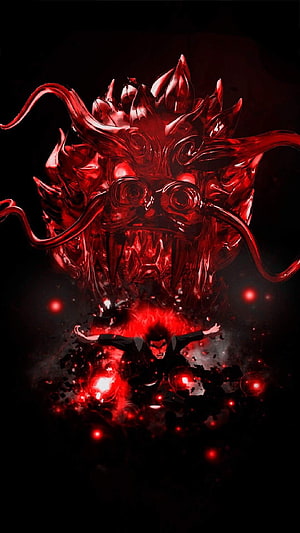 Might Guy and Fourth Raikage in Crimson Chakra Clash HD phone wallpaper