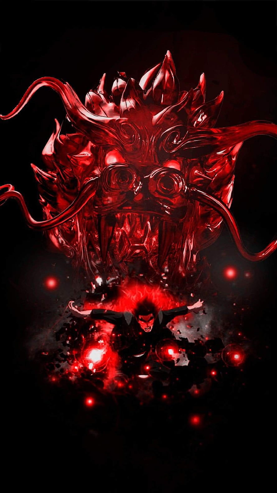 Might Guy and Fourth Raikage in Crimson Chakra Clash HD phone wallpaper