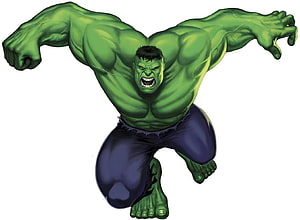Incredible Hulk Leaping Action Pose Comic Illustration HD wallpaper