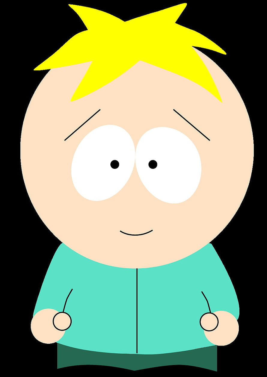 Butters Stotch from South Park in a Teal Jacket on a Black Background HD phone wallpaper