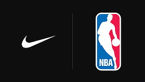 Nike Swoosh and NBA Logo Side by Side on Black Background HD wallpaper