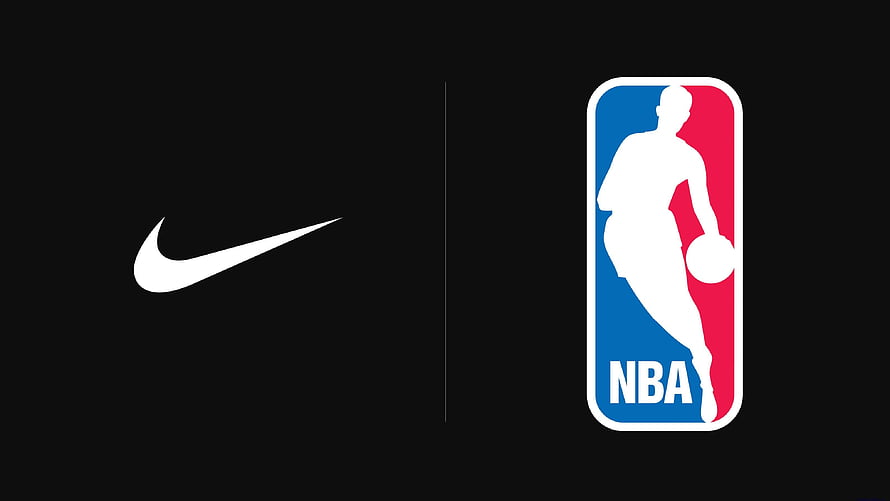 Nike Swoosh and NBA Logo Side by Side on Black Background HD wallpaper