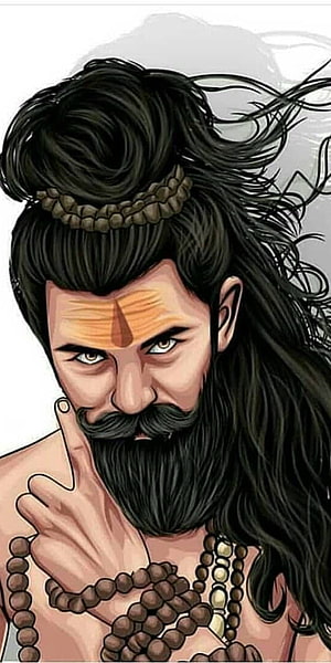 Lord Shiva Mahakal Portrait with Rudraksha Beads and Third Eye Mark HD phone wallpaper