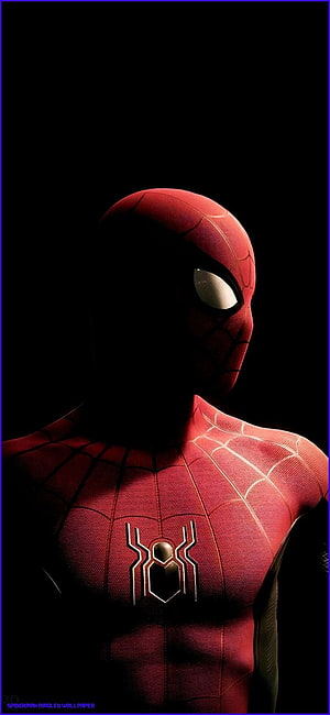 Spider-Man in Dark Suit with Glowing Eyes and Metallic Spider Emblem on Black Background, Precautions You Must Take Before Attending Spiderman Amoled . Spiderman Amoled . Spiderman, Marvel , Superhero , Spider Man Amoled HD phone wallpaper