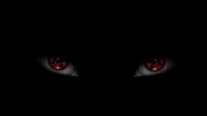 Naruto Shippuuden Sharingan Eyes in Darkness Minimalist Horror Wallpaper HD wallpaper