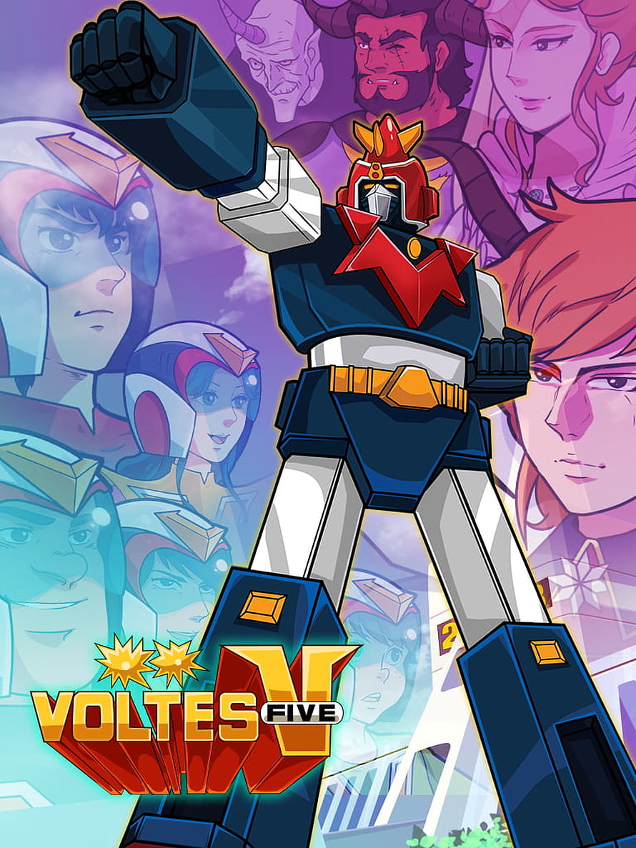 Voltes V Mecha Robot Anime Poster with Hero Squad and Villain Characters HD phone wallpaper