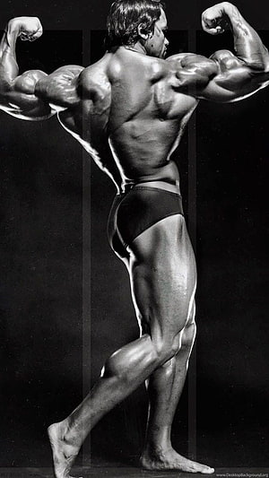 Arnold Schwarzenegger Classic Bodybuilding Pose in Black and White HD phone wallpaper