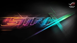 ASUS ROG STRIX Neon Glow Gaming Logo on Dark Background HD wallpaper