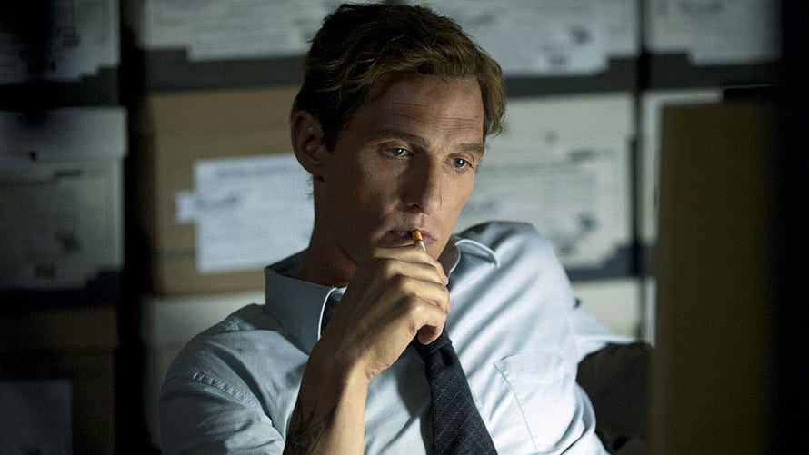 Matthew McConaughey as Rust Cohle in True Detective Smoking Cigarette HD wallpaper