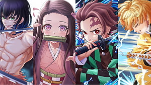 Demon Slayer Kimetsu no Yaiba Character Lineup Anime Illustration HD wallpaper