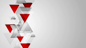 Minimalist Geometric Triangle Composition in Red, White, and Gray on a Clean Background HD wallpaper