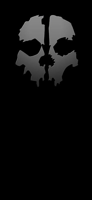 Call of Duty Mobile Ghost Skull Logo on Black Background HD phone wallpaper