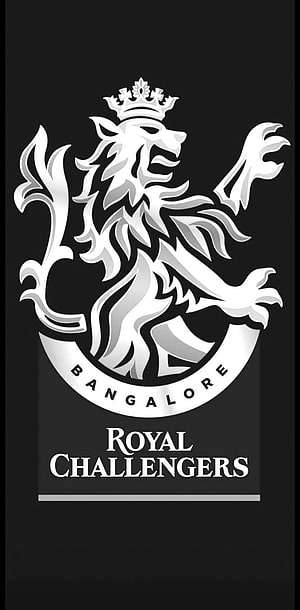 Bangalore Royal Challengers Monochrome Lion Crest Emblem on Black Background HD phone wallpaper