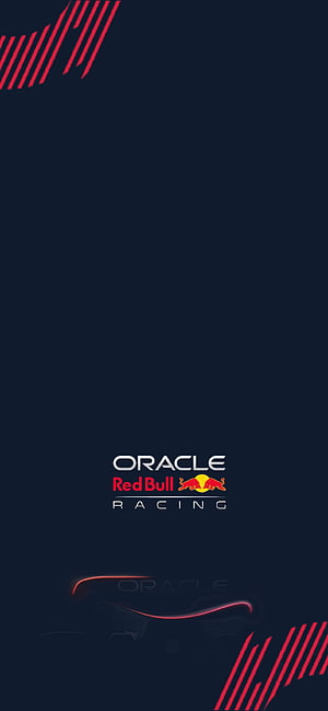 Oracle Red Bull Racing Formula 1 Team Logo on Dark Navy Background HD phone wallpaper