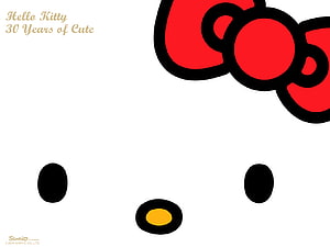 Hello Kitty 30 Years of Cute Minimalist Face Wallpaper HD wallpaper