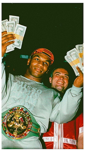 Mike Tyson Celebrating With Cash And World Champion Boxing Belt HD phone wallpaper