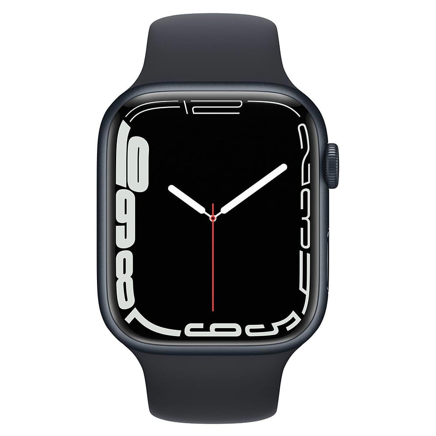 Apple Watch Series 7 Midnight 45mm GPS with Black Sport Band and Analog Face HD phone wallpaper