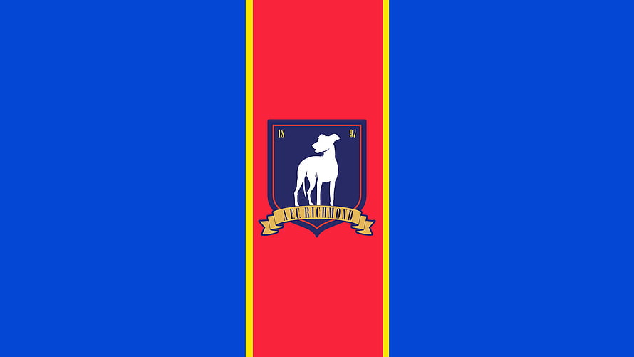 AFC Richmond Club Crest on Blue and Red Background HD wallpaper