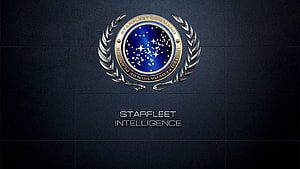 Starfleet Intelligence Emblem with United Federation of Planets Crest on Dark Background HD wallpaper