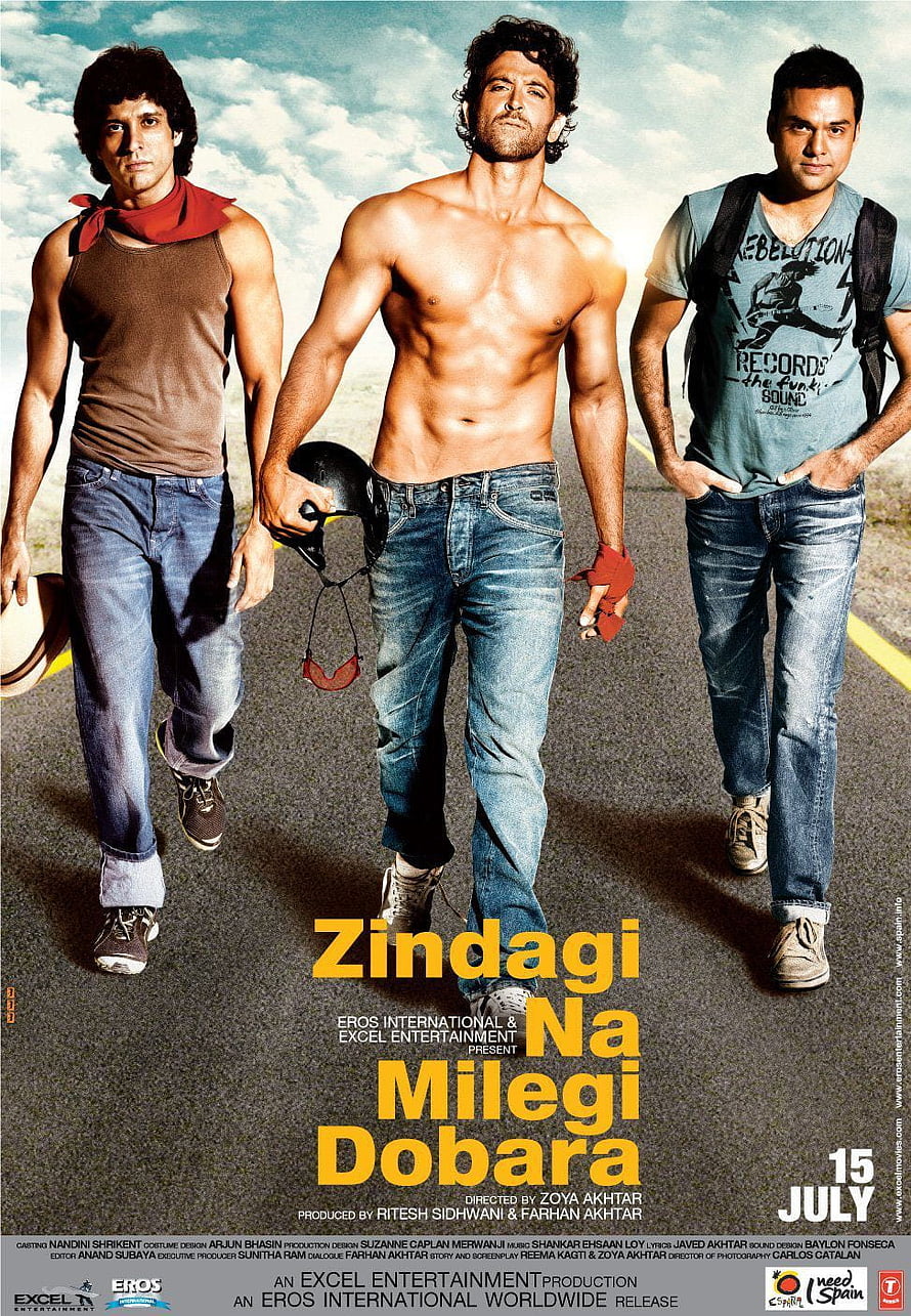 Zindagi Na Milegi Dobara Movie Poster Featuring Three Men Walking on a Road HD phone wallpaper