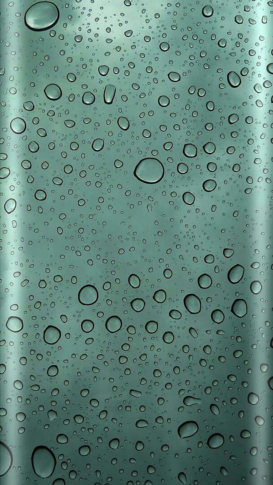 Raindrops on a Teal Glass Surface with Soft Diffused Light and Minimalist Texture HD phone wallpaper