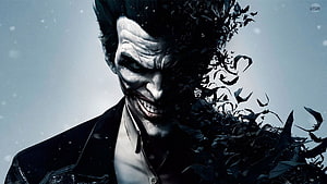 Joker Dissolving Into Bats Dark Comic Artwork HD wallpaper