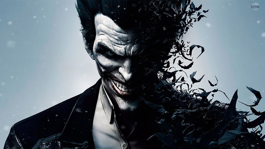 Joker Dissolving Into Bats Dark Comic Artwork HD wallpaper