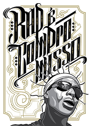 Racionais MC's Sabotage Album Cover Art with Stylized Typography and Portrait HD phone wallpaper