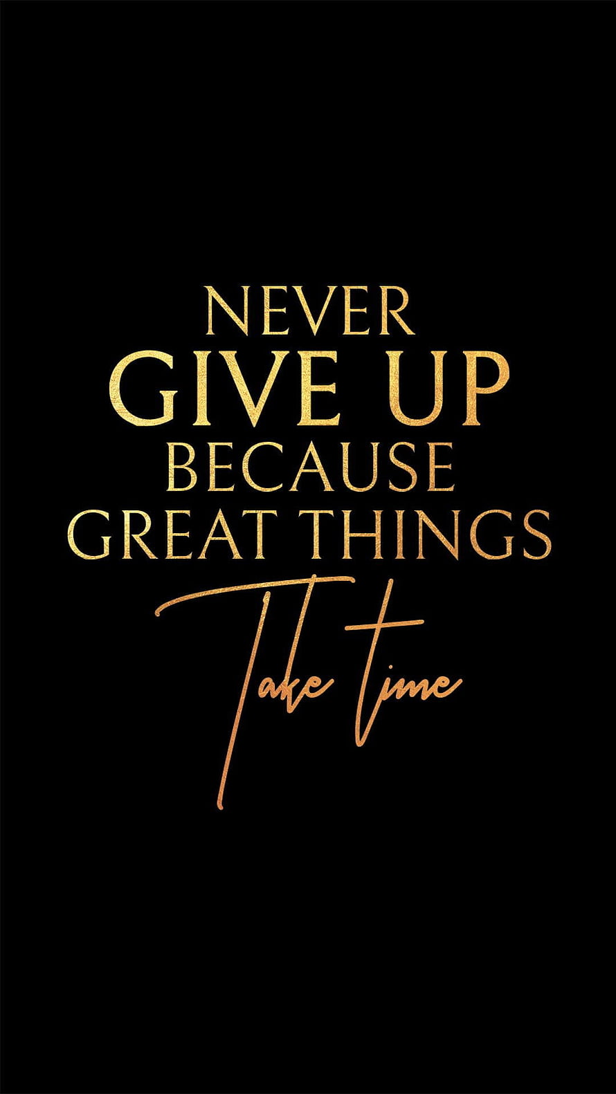 Elegant Gold Typography Quote on Black Background for Motivation and Inspiration HD phone wallpaper