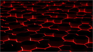 Glowing Red Hexagonal Grid Pattern on Dark Background HD wallpaper