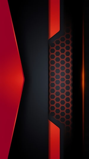 Abstract Geometric Tech Pattern with Red and Black Hexagonal Mesh Design HD phone wallpaper