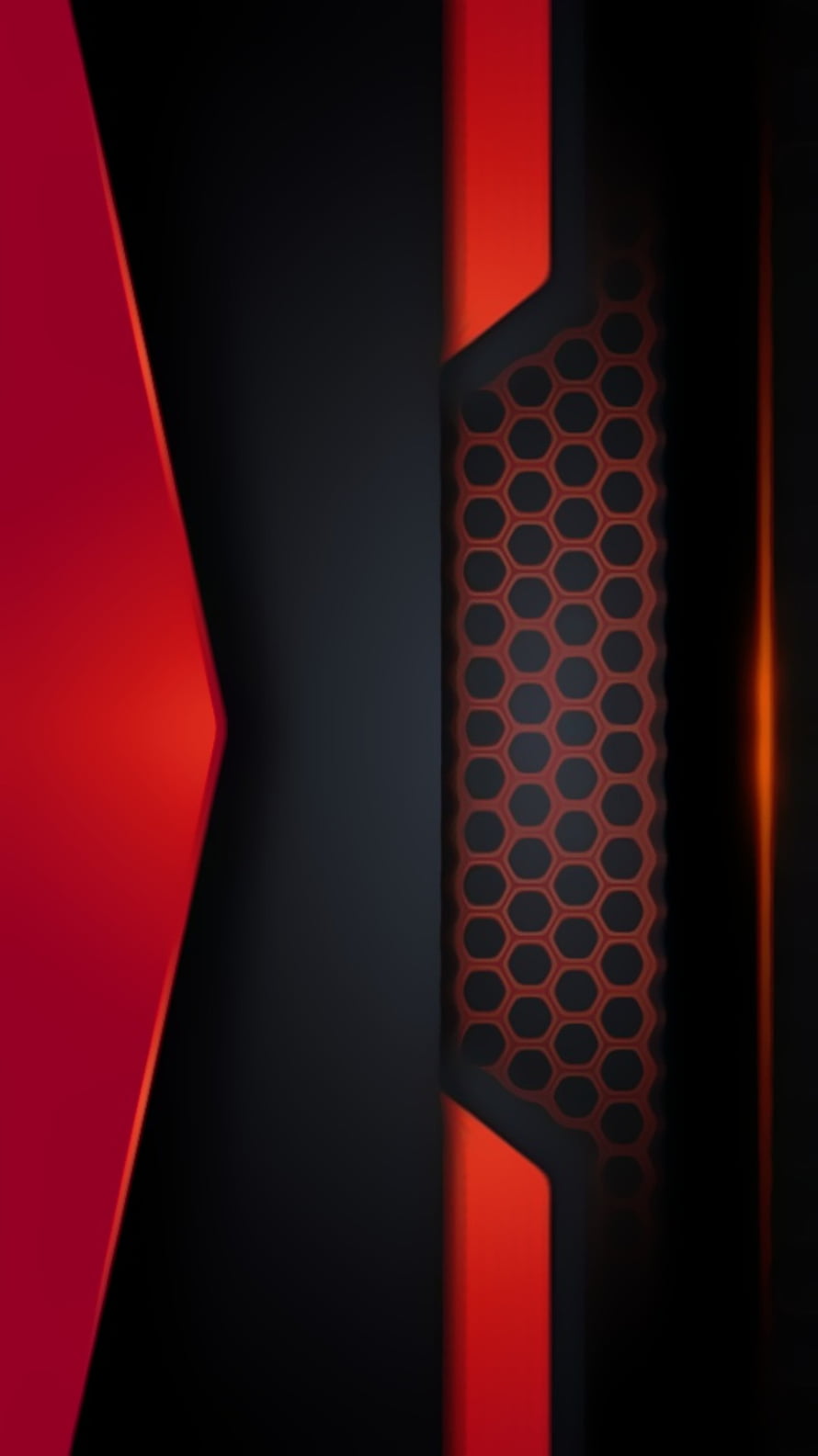 Abstract Geometric Tech Pattern with Red and Black Hexagonal Mesh Design HD phone wallpaper