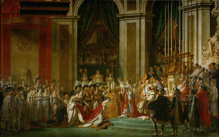 Jacques Louis David's The Coronation of Napoleon and Josephine Classic Oil Painting HD wallpaper