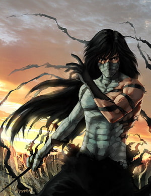 Bleach Kurosaki Ichigo Final Getsuga Tenshou Mugetsu Dark Warrior Illustration HD phone wallpaper