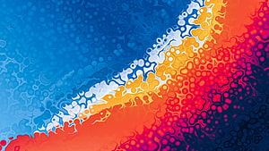Vibrant Abstract Gradient with Blue and Orange Bubble Patterns HD wallpaper