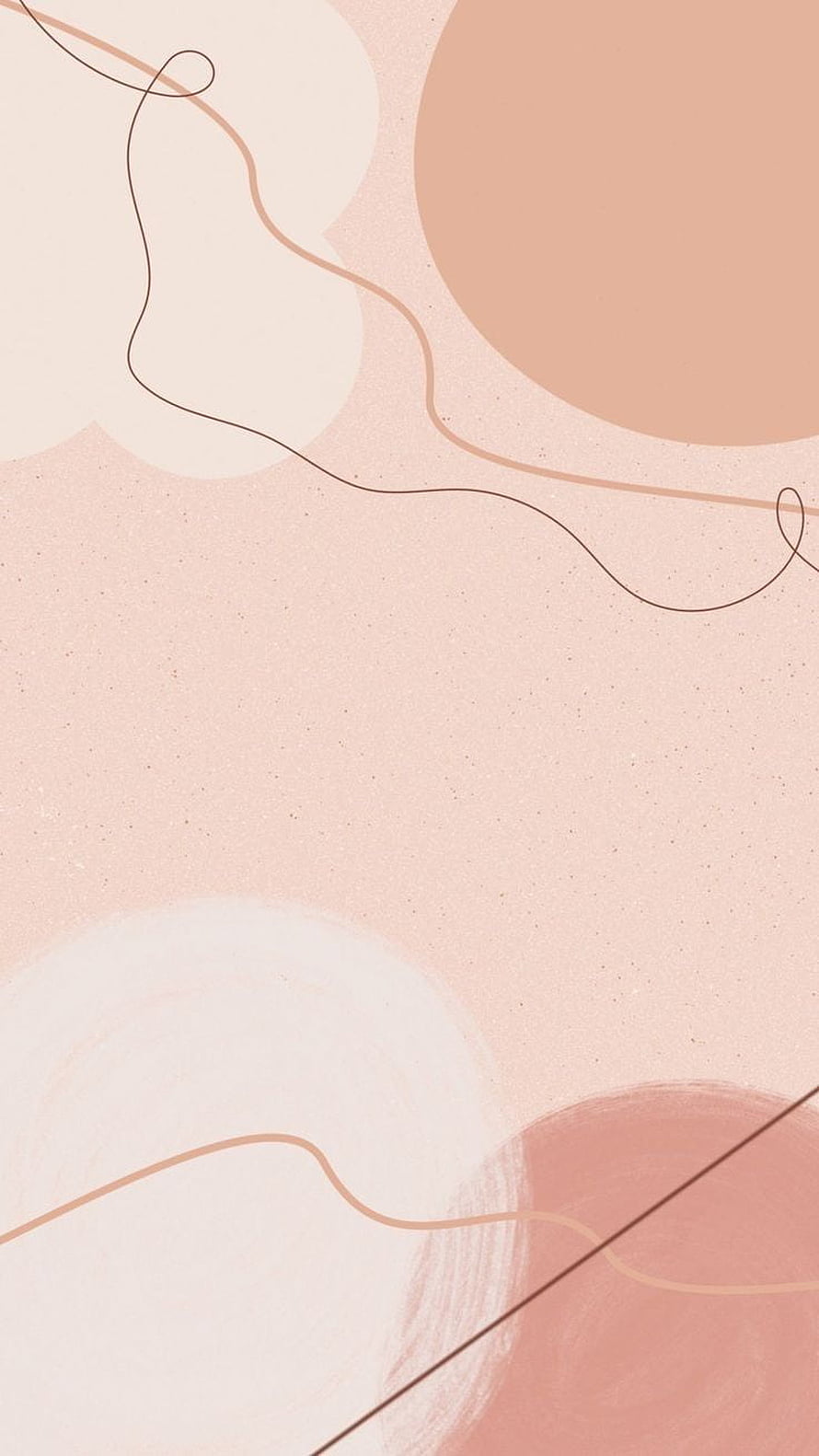 Minimalist Beige Pastel Abstract Art with Flowing Lines and Soft Circles HD phone wallpaper
