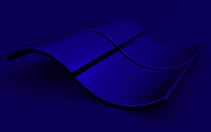 Windows 3D Wavy Logo in Deep Blue Tones on a Minimalist Dark Background HD wallpaper